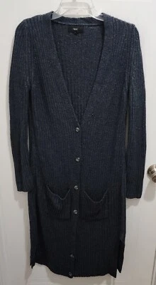 Próximo Cárdigan para Mujer L/S Plumero Longline Botón Suéter Mezcla de Lana Talla Pequeña Foto 1 de 4