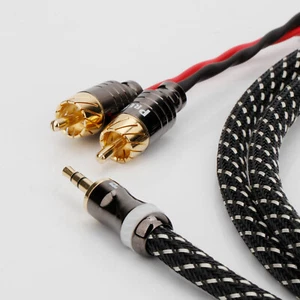 Preffair Hifi Audio Signal Cable 3.5mm 3poles Balanced to Gold-plated 2RCA Plug - Picture 1 of 9