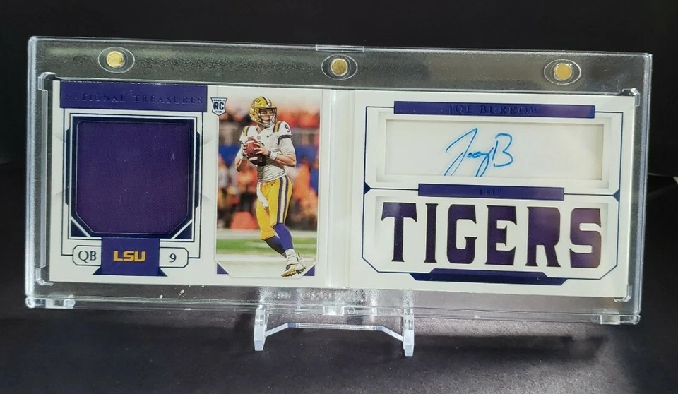 Joe Burrow 2020 National Treasures Collegiate Rookie Patch Auto Booklet 34/37 - Image 1 of 4