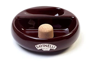 Ashtray Pipe Stand SAVINELLI Ceramic Brown 1 Place - Picture 1 of 2