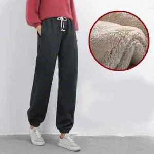 Sherpa Pants Women's Fleece Lined Jogger Pants Warm Sweatpants Thermal Small - Picture 1 of 8