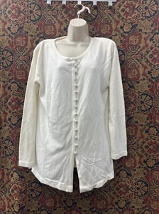 Vintage 80’s Jaclyn Smith Cardigan Boho Beaded Button Front Medium Oversized - Picture 1 of 9
