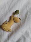 Vintage Odie Brown Yellow Sitting Rubber Mini Figure made in Hong Kong 2" Tall