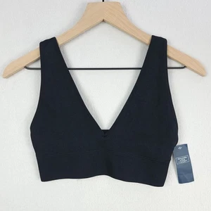 Sujetador Abercrombie & Fitch Mujer Medio Negro Nylon Elástico Acanalado Nuevo con Etiquetas - Imagen 1 de 10