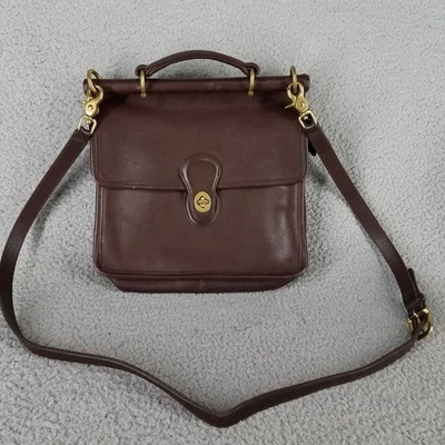 Bolso Cartera Coach Willis 9927 Vintage Cuero Marrón Bandolera Cuadrado Clásico Foto 1 de 4