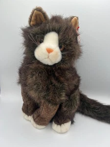 TY Classic 1999 Plüschtier Prissy braun sitzende Katze 12 Zoll realistisches Stofftier Neu mit Etikett - Bild 1 von 11