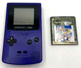 Grape Purple Gameboy Color Handheld with Super Mario Bros Deluxe Very Good Cond