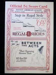 1926 Boston Red Sox vs Washington Senators Baseball Program - Picture 1 of 6