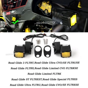 For Harley Touring Road Glide Special FLTRXS Black LED Front Turn Signals Light - Picture 1 of 11