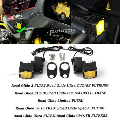 Luz LED negra de señalización de giro delantera para Harley Touring Road Glide Special FLTRXS Foto 1 de 4