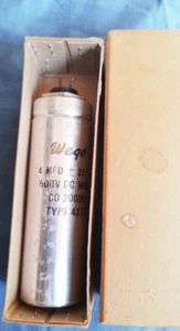 GROSSER 4MF 600 VOLT KONDENSATOR WEGO FÜR GZ37 AUDIO NEU VERPACKT - Bild 1 von 5