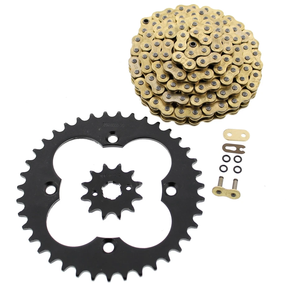 Honda FourTrax 250R TRX250R 1991 1992 cadena junta tórica dorada y piñón negro 12/39 Foto 1 de 1