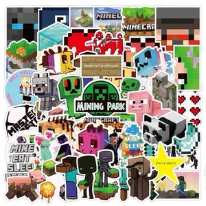 Adesivi Minecraft Mix (10-100 pezzi) - venditore USA, SPEDIZIONE VELOCE - Foto 1 di 4