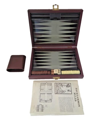 Travel Backgammon Set Faux Leather Soft Case by MatScot International - Image 1 of 4