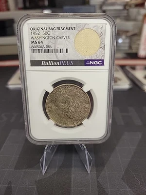 1952 Washington Carver Silver Commemorative Bag Fragment NGC MS64 BullionPlus  - Image 1 of 2
