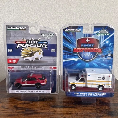 Ambulancia Greenlight Hot Pursuit Detroit Fire Ford Interceptor y Washington DC Foto 1 de 4