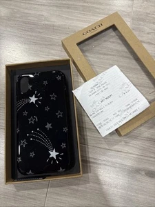 NEW COACH IPHONE X RUBBER WRAP AROUND CASE BLACK SILVER METALLIC F39492 - NIB - Zdjęcie 1 z 1