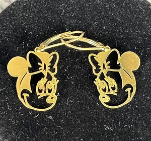 Disney Minnie Mouse Ohrhänger goldfarben Cut Out Laser Cut leicht  - Bild 1 von 4
