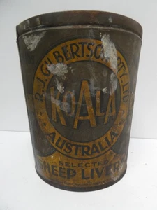 ANTIQUE RJ GILBERTSON KOALA PICKLED SHEEPS LIVER TIN AUSTRALIAN ADVERTISING - Bild 1 von 13