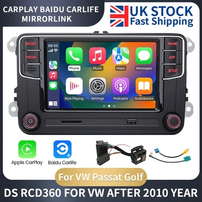 DS RCD360 187B Carplay Bluetooth touch screen For After 2010 VW Car Radio Stereo - Image 1 of 4