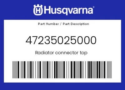 Conector de radiador original Husqvarna superior - 47235025000 Foto 1 de 4