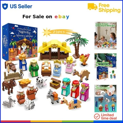 Kids Nativity Building Blocks Toy 25 Days Educational Christmas Gift for Ages... - Image 1 of 4