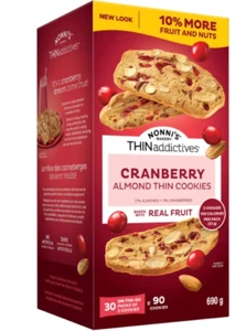 Big Box 30 packs Thin Addictives Almond Thins Cranberry 24oz 1.5lbs 681g - Picture 1 of 2