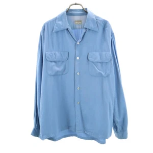 McGregor 50s 60s Made in USA Vintage Long sleeve Open collar shirt Rayon Men's - Picture 1 of 7
