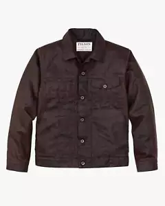 Filson Tin Cloth Short Lined Cruiser Jacket - Dark Brown - Picture 1 of 13