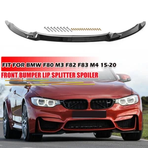 Divisor de labios de parachoques delantero de fibra de carbono estilo V para BMW F80 M3 F82 F83 M4 15-2020 - Imagen 1 de 10