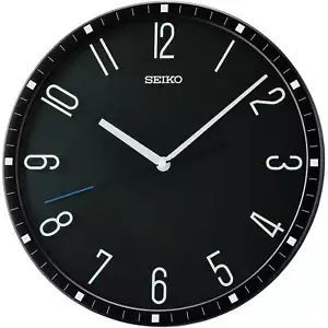 Seiko Leeton Wall Clock, Black, 31cm - Picture 1 of 1