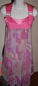 SIGNETTE SILK CHIFFON LAVENDER PINK BUSTIER TOP DRESS S GORGEOUS !!! - Picture 1 of 3