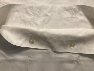 FRANCO 单件标准白色条纹枕套带纽扣闭合复古 — 第 1/4 张图片