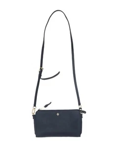 Tory Burch X5504 Black Leather Kira Pebbled Top Zip Crossbody Size 9.5x6x2 in - Picture 1 of 4