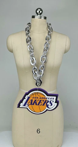 New NBA Los Angeles Lakers  Gameday Tailgate Silver Fan Chain Fanchain Cover