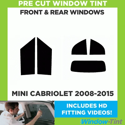 Per Mini Cabriolet 2008-15 Kit Completo Tinta Finestrini Anteriore e Posteriore Pellicola Auto - Immagine 1 di 4