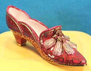 Red & Gold Halcyon Days London China Shoe  - Picture 1 of 8