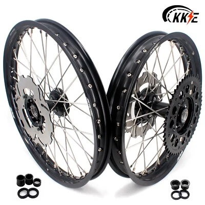 Ruedas MX fundidas KKE 21/19 Se ajustan a Honda CRF450L CRF450X 2019-2025 CRF450RL Negro Foto 1 de 4