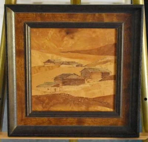 AMAZING PROFESSOR HELMUTH ZEINER AUSTRIA MARQUETRY INLAY LANDSCAPE SCENE #1 FRMD - Picture 1 of 7