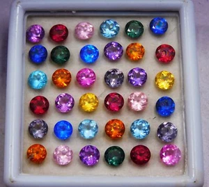 18 Pcs CERTIFIED 5 mm Natural Mix Color Sapphire  Lot Round Cut Loose Gemstone - Picture 1 of 8