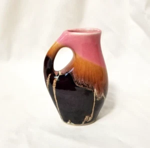 Vintage Artist Studio Pottery Stoneware Bud Vase Weed Pot Western Drip Glaze 5" - Picture 1 of 9