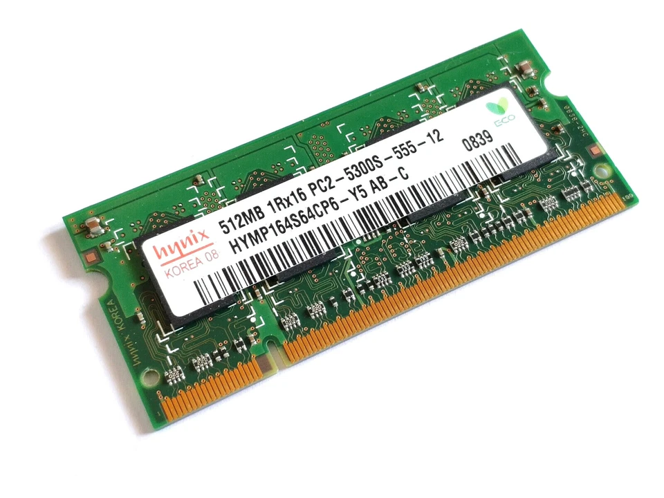 Memoria Ram SoDimm So-Dimm Hynix HYMP164S64CP6 512MB PC2-5300S DDR2-667 - Immagine 1 di 1