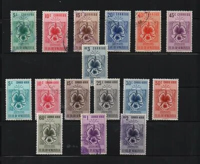 Venezuela: 1951; Amazonas, Scott 590-596 + C500-C508, Orquídeas, usado, EBAM076 Foto 1 de 2