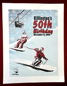 Póster de esquí Killington Vermont 50 cumpleaños de Killington diciembre 2008 (20”x 26”) - Imagen 1 de 20