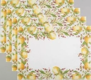 4 PVC In/Outdoor Polyvinyl Tischsets (13""x18"") ZITRONEN, ZITRUSGIRLANDE, BM - Bild 1 von 17