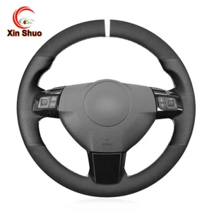 Black Carbon Fiber Steering Wheel Cover for Opel Astra H Signum Vectra Vauxhall - Picture 1 of 13