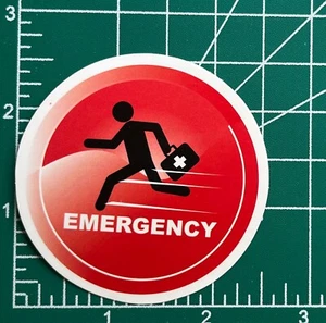 Emergencia - Vinilo Calcomanía Adhesiva Bomba Impermeable Falsa Preocupación Rojo Correr Hombre Parodia - Imagen 1 de 4