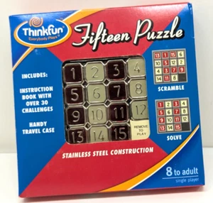 Gioco giocattolo vintage 2000 ThinkFun Quindici puzzle metallo quadrato - Foto 1 di 19