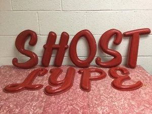 Vintage Script 12” Hard Red Plastic Letters 2 - S One Each Of H O P T Y L & - Picture 1 of 7