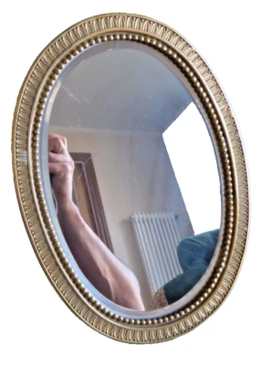 BEAU miroir biseauté à poser en bronze doré ancien palmettes style empire - Photo 1/4